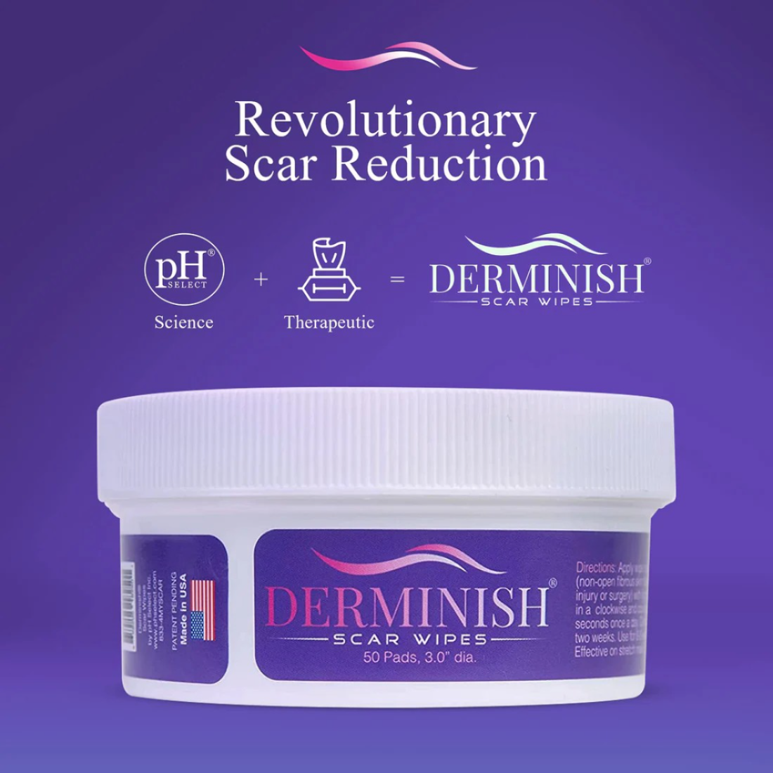 Derminish® Healing Scar Wipes