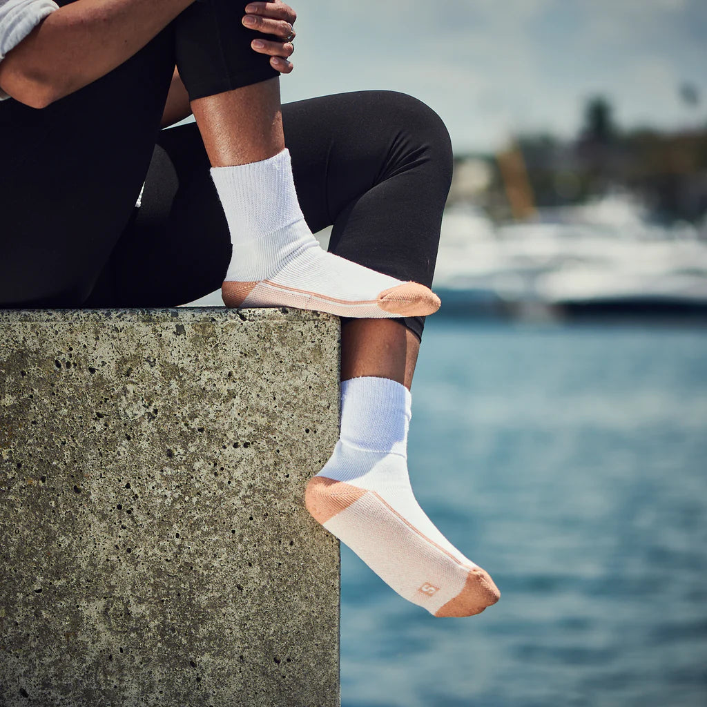 Glucology® Copper Fiber Antifungal Quarter-Crew Socks/Unisex (Black or White)
