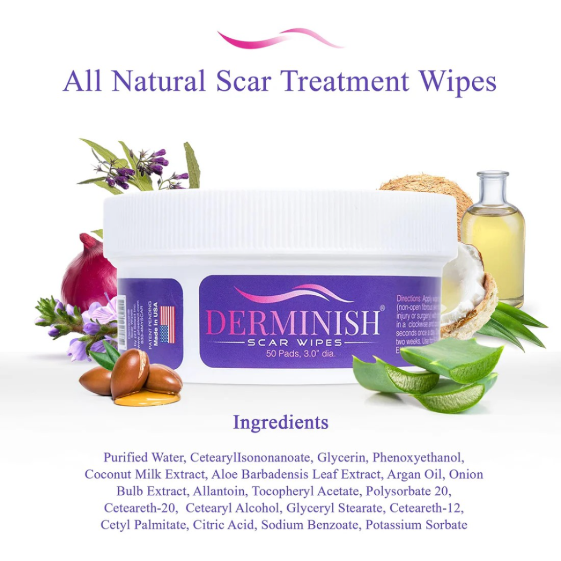 Derminish® Healing Scar Wipes