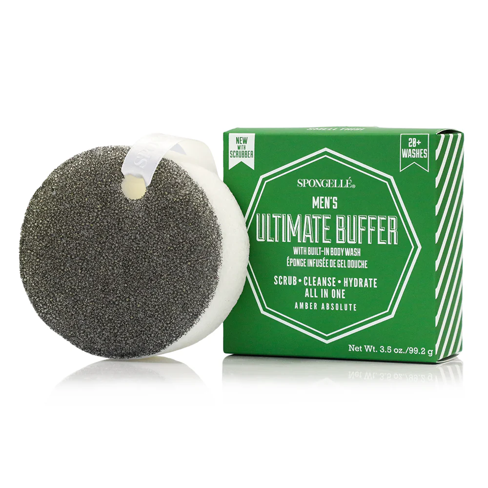 Spongellé® Men's Pedi Buffer: Bergamot, Verbena, Amber or Cedar or Bourbon Absolute scent