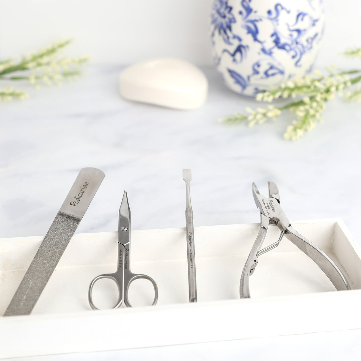 Pedicurian 4-Piece Essential Pedicure Tool Set – Professional Stainless Steel Nail Care Kit, Made in USA
